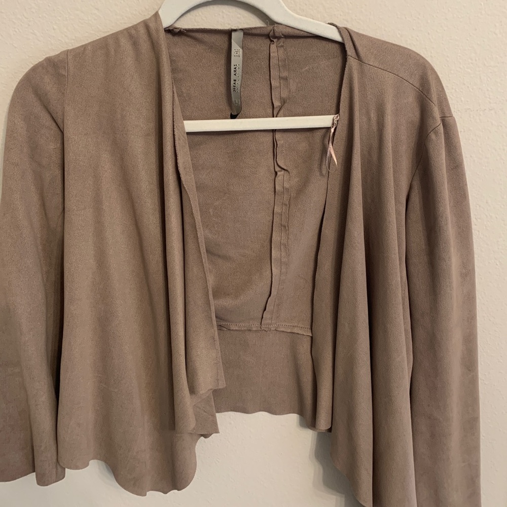 Taupe Suede-like Cape